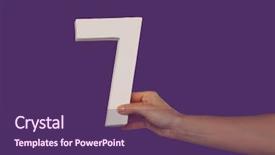  Presentation with measurement - Beautiful presentation theme featuring hand holding up the number backdrop and a violet colored foreground