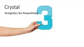  Presentation with mathematics - Colorful PPT theme enhanced with hand holding up the number backdrop and a white colored foreground