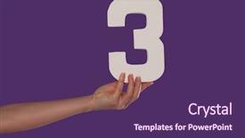  Presentation with measurement - Slide set having hand holding up the number background and a violet colored foreground