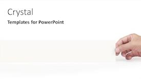  Presentation with virtual hand - Slide set featuring hand-holding-virtual-a-paper background and a white colored foreground