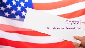  Presentation with election - Audience pleasing PPT layouts consisting of hand-holding-white-sign-boards backdrop and a sky blue colored foreground