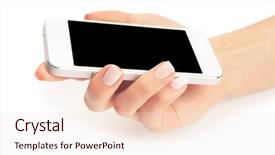  Presentation with blank - PPT layouts with hand-holding-white-smartphone and a  colored foreground
