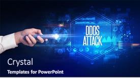  Presentation with cyber security - Presentation design with hand-holding-wireless-peripheral background and a navy blue colored foreground