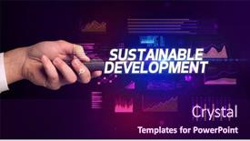  Presentation with sustainable development - Presentation enhanced with hand-holding-wireless-peripheral background and a wine colored foreground