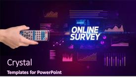  Presentation with online survey - Presentation having hand-holding-wireless-peripheral background and a wine colored foreground