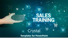  Presentation with online shopping - PPT layouts featuring hand-holding-wireless-peripheral background and a ocean colored foreground