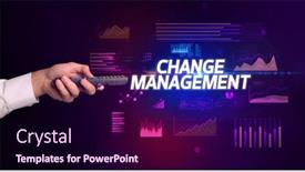  Presentation with business change - Slide set having hand-holding-wireless-peripheral background and a wine colored foreground