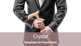  Presentation with wooden stick - Beautiful theme featuring hand holding wooden walking cane backdrop and a gray colored foreground