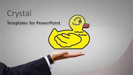  Presentation with rubber duck - Audience pleasing PPT layouts consisting of hand-holding-yellow-toy-rubber backdrop and a light gray colored foreground