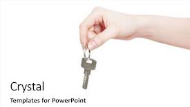  Presentation with automobile driver hand hold steering - Amazing PPT layouts having hand holds a key isolated backdrop and a white colored foreground