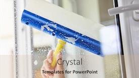  Presentation with windows - Audience pleasing theme consisting of hand-holds-a-wiper backdrop and a soft green colored foreground