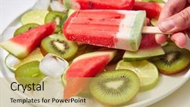  Presentation with ice cream - Amazing presentation having hand holds an ice cream backdrop and a yellow colored foreground