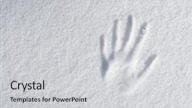  Presentation with snow - Cool new presentation theme with hand impression in fresh snow backdrop and a light gray colored foreground
