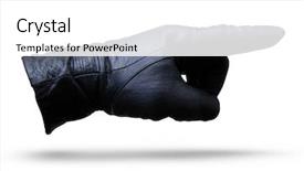  Presentation with vector - Amazing PPT theme having hand in a black leather backdrop and a white colored foreground