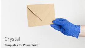  Presentation with medical service - Slide set enhanced with hand-in-a-blue-medical background and a white colored foreground