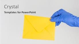  Presentation with medical service - Amazing presentation having hand-in-a-blue-medical backdrop and a light gray colored foreground