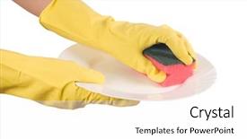  Presentation with surgical hand wash - Cool new presentation theme with hand in a glove washes backdrop and a  colored foreground