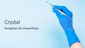  Presentation with light blue - Beautiful presentation featuring hand in blue glove holding backdrop and a sky blue colored foreground