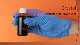  Presentation with medical dark - Amazing slides having hand-in-blue-medical-gloves backdrop and a red colored foreground