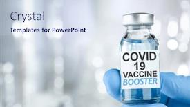  Presentation with medical hand - Presentation theme consisting of hand-in-blue-medical-gloves background and a sky blue colored foreground