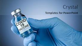  Presentation with medical hand - Slide deck featuring hand-in-blue-medical-gloves and a light blue colored foreground