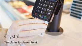  Presentation with credit card - Beautiful slide deck featuring hand-in-disposable-gloves backdrop and a lemonade colored foreground