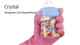  Presentation with supplement - Audience pleasing presentation theme consisting of hand in glove holding feeding backdrop and a  colored foreground