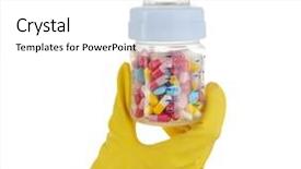  Presentation with waiter hand in white glove - Audience pleasing slide deck consisting of hand in glove holding feeding backdrop and a  colored foreground