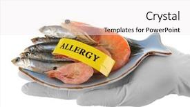 Presentation with shrimp fish - Beautiful slides featuring hand in glove holding fish backdrop and a white colored foreground