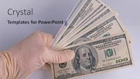  Presentation with latex gloves - Presentation design consisting of hand-in-latex-gloves-hold background and a light gray colored foreground