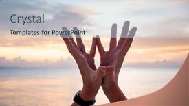  Presentation with lotus - Presentation enhanced with hand-in-lotus-mudra background and a light blue colored foreground