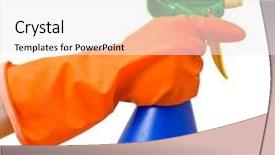  Presentation with blue orange white - Cool new slides with hand-in-orange-protective-glove backdrop and a white colored foreground