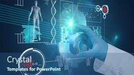  Presentation with data science - Presentation theme consisting of hand-in-surgical-glove-touching background and a ocean colored foreground