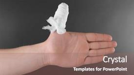  Presentation with injury - PPT layouts featuring hand injury - injured bandaged finger on dark background and a coral colored foreground