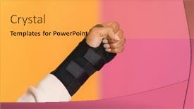  Presentation with injury - Beautiful theme featuring hand-injury-a-female-injured backdrop and a yellow colored foreground