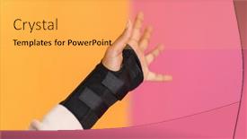  Presentation with injury - Slide set consisting of hand-injury-a-female-injured background and a yellow colored foreground
