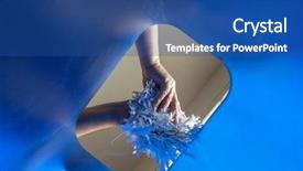  Presentation with recycling paper - Colorful presentation theme enhanced with hand is adding shredded paper backdrop and a ocean colored foreground