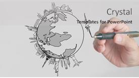  Presentation with ready - Audience pleasing slide deck consisting of hand-is-ready-for-drawing backdrop and a light gray colored foreground