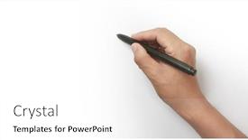  Presentation with black hand - Slide set enhanced with hand-is-ready-for-drawing background and a white colored foreground