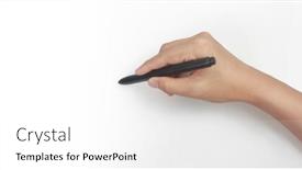  Presentation with black hand - Presentation theme consisting of hand-is-ready-for-drawing background and a white colored foreground