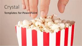  Presentation with popcorn - Slides with hand-is-taking-popcorn background and a lemonade colored foreground