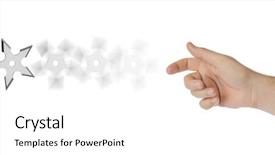  Presentation with ninja - Amazing presentation design having hand is throwing ninja shuriken backdrop and a white colored foreground