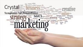  Presentation with marketing strategy - Cool new PPT theme with hand isolated on background metaphor backdrop and a white colored foreground