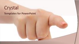  Presentation with waiter hand in white glove - Amazing presentation design having hand isolated on white background backdrop and a  colored foreground