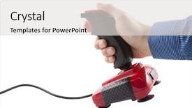  Presentation with clipping - Amazing presentation theme having hand isolated on white backdrop and a light gray colored foreground