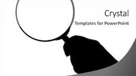  Presentation with magnifying glass - Beautiful PPT layouts featuring dynamic interplay of attractive forms and lines on the subject of modern technologies communications energy motion and space backdrop and a tawny brown colored foreground.