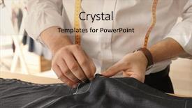  Presentation with tailor made - Cool new presentation theme with hand made - young tailor working in atelier backdrop and a soft green colored foreground