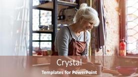  Presentation with ceramics - Cool new slide deck with hand-made-ceramics-are-formed backdrop and a coral colored foreground