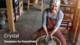  Presentation with ceramics - PPT layouts enhanced with hand-made-ceramics-are-formed background and a tawny brown colored foreground