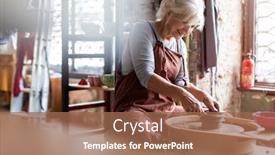  Presentation with ceramics - Amazing slide deck having hand-made-ceramics-are-formed backdrop and a coral colored foreground